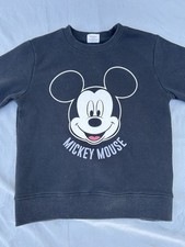 Disney Mickey Mouse Sweatshirt Kids Size 4 Black Graphic Pullover Crew Neck VTG