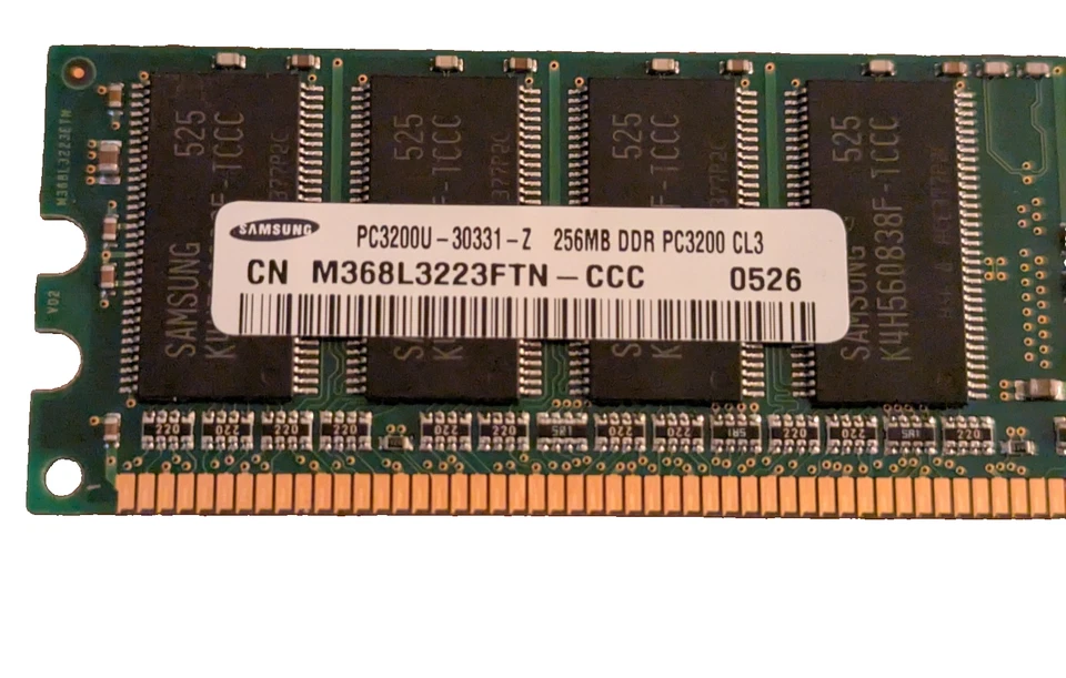 Lote de 4x 256MB DDR PC3200 RAM - Samsung & Hynix - 1GB Total Foto 2 de 4