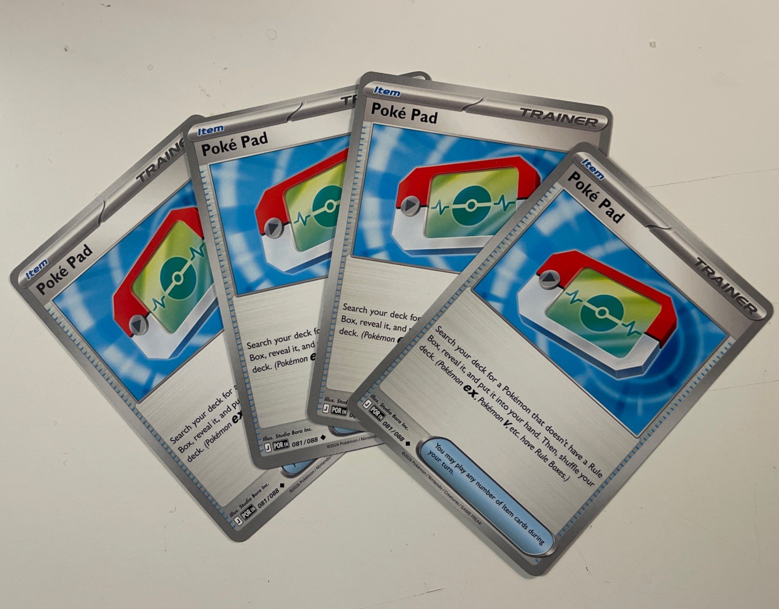 4x Poke Pad 81/88 x4 - Trainer Common - Pokepad - Pokemon Perfect Order Playset