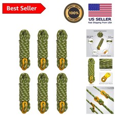 6 Pack Ultralight Guy Lines - Strong 5mm Tent Cords with Aluminum Tensioners