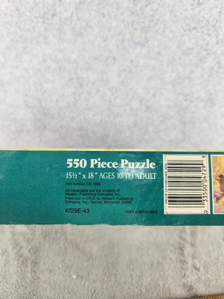 Golden 550 Piece Jigsaw Puzzle Orange Tabby Kitten Sleeping In Flowers - SEALED - Image 2 of 3