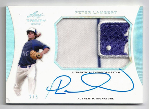 2015 Leaf Trinity 1/2 LOGOMAN PATCH RC AUTO Peter Lambert! Rookie! Autograph /5