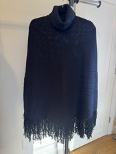 Banana Republic Women's Black Wool Sweater CHIC Poncho M/L