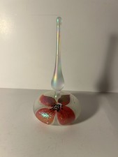 Glasshouse 1994 Iridescent Glass Perfume Bottle Signed SFL4058 Long Stopper