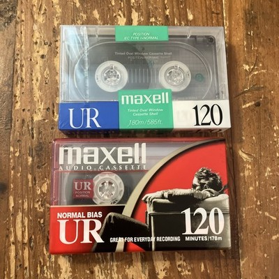 NEW Lot of 2 Sealed Maxell UR 120 Minute Blank Audio Cassette Tapes Normal Bias