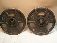2 X Weider Standard Weights 10 Pounds with ce...