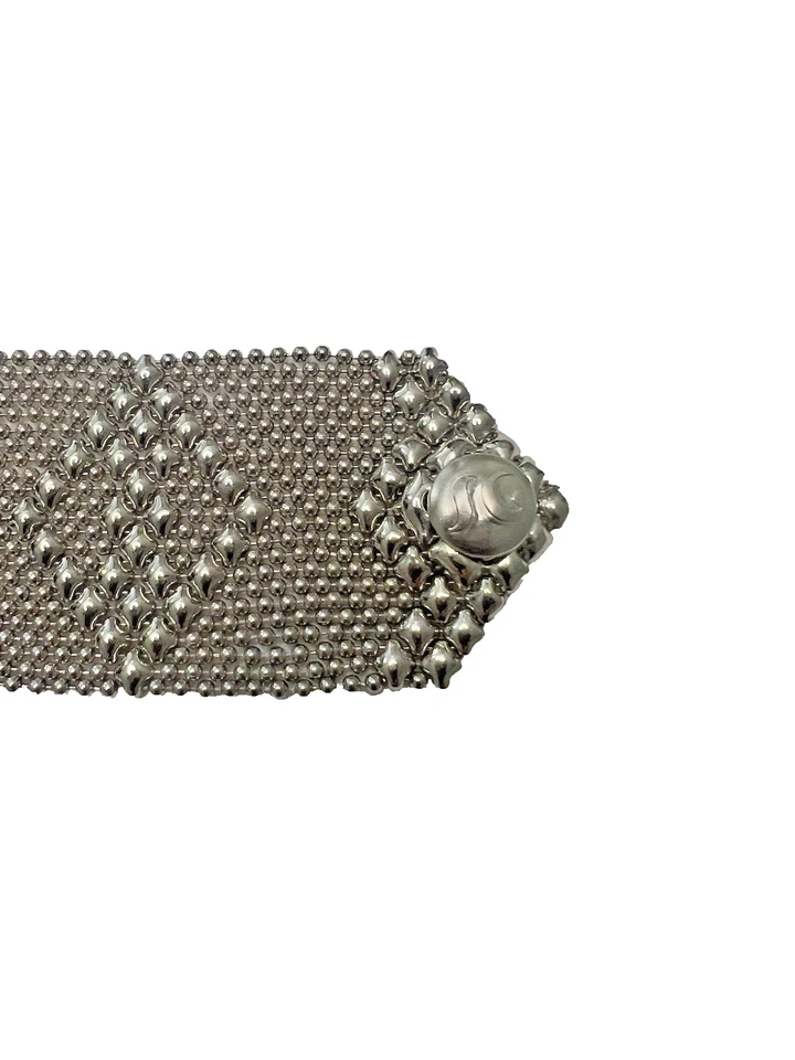 Brazalete Sergio Gutiérrez Diseño Diamante Plata Malla Metal Líquida Foto 4 de 4