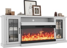 74"  Electric Fireplace TV Cabinet Entertainment Center with 40" Electric Heater