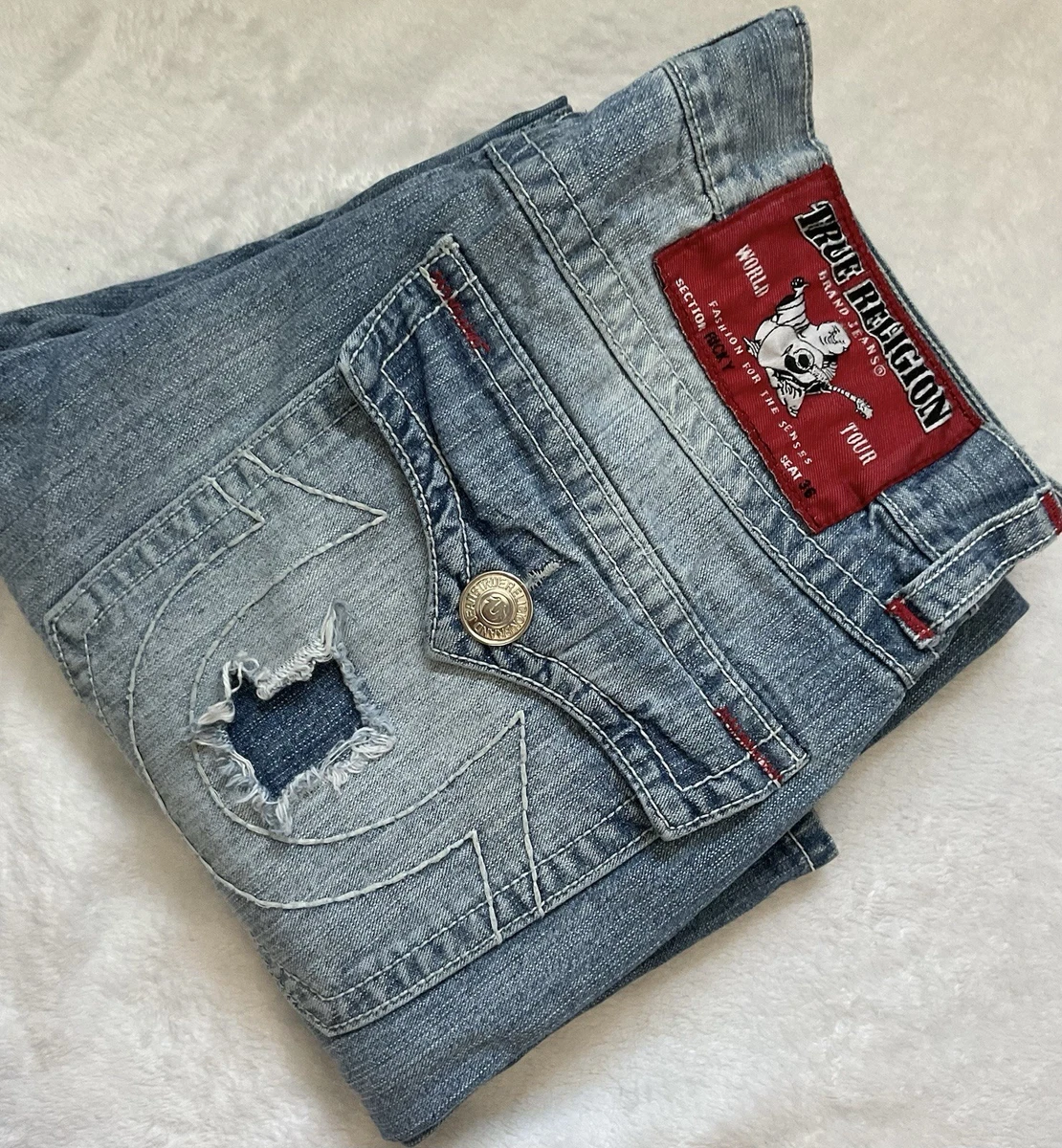 True Religion Jeans for Men in Red 32 Inseam | eBay