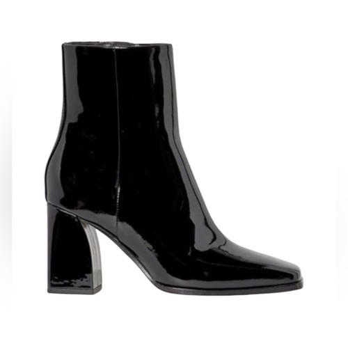 NWOT Women’s PAIGE Farah Square Toe Black Patent Bootie Black – Sz 9.5 - Picture 2 of 12