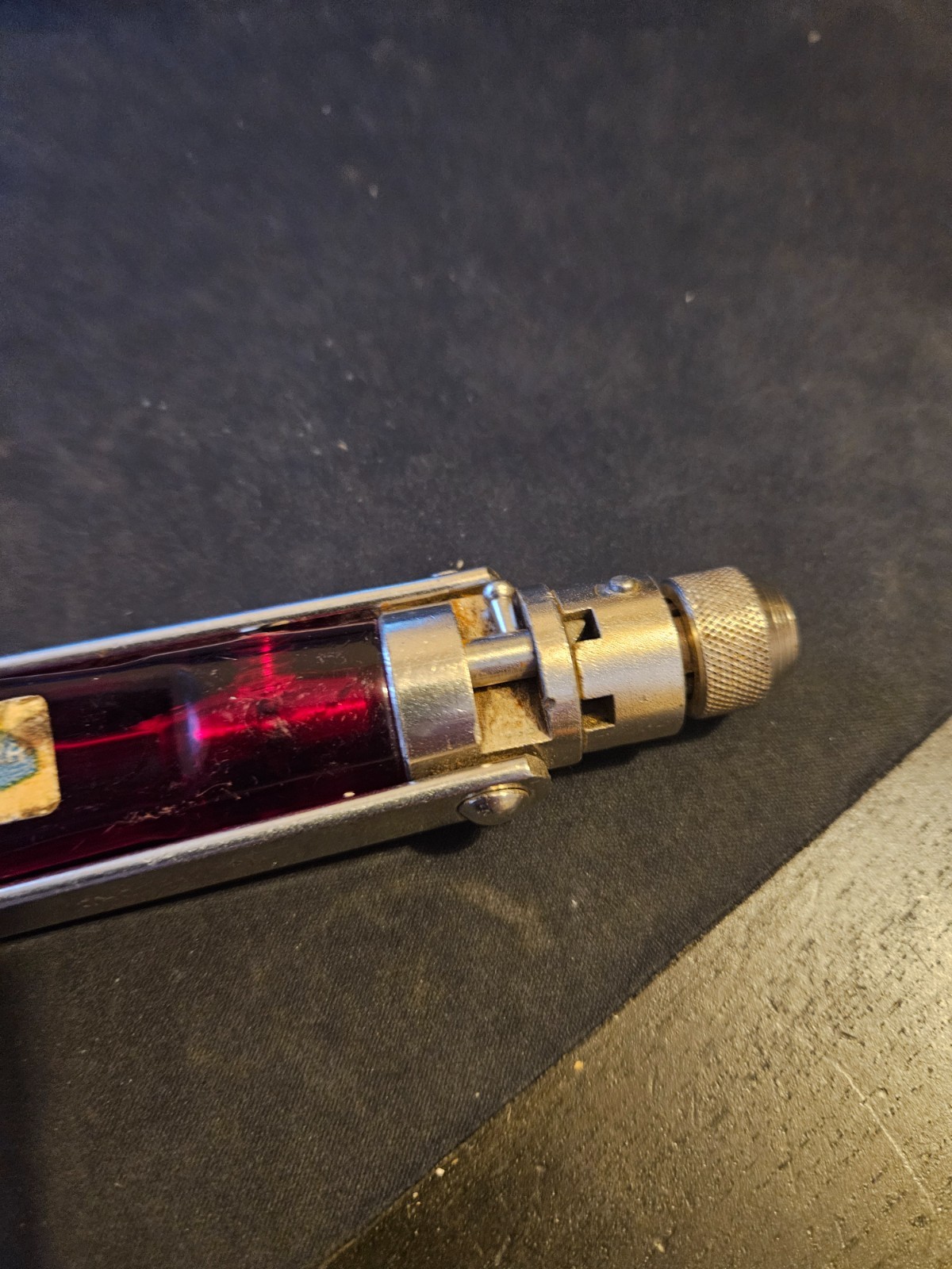 Vintage Weltrecord Ratcheting Flat Screwdriver West Germany Red Bakelite Handle