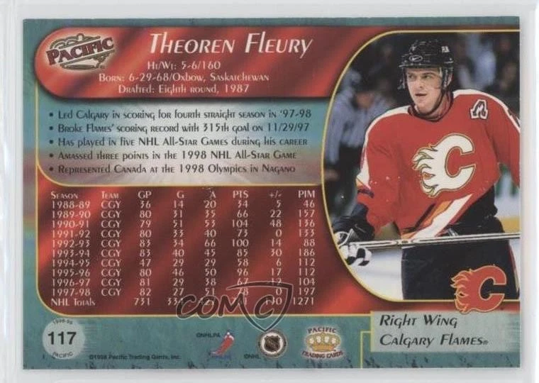 1998-99 Pacific Theoren Fleury #117 - Image 2 of 2