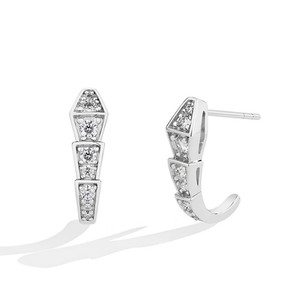 Authentic 925 Sterling Silver 0.45 ct Moissanite Serpent Spine Studs Screw Back Earrings