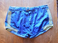 ROLLER DERBY 1950's Blue Satin Shorts Approx size 30 to 32 Empire Mfg. NYC