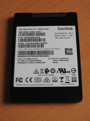 *** SanDisk Festplatte X600 SSD SATA 2,5" 256GB ***