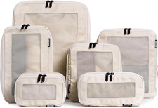 Compression Packing Cubes for Travel - Luggage Organizer Bags - Double Zipper Pa