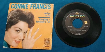 Connie Francis 45 Jealous Of You / Everybody Is Somebody's Fool MGM K12899 vg+