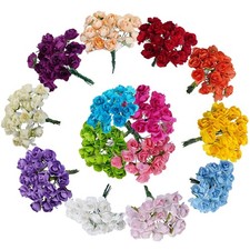 360 Pcs Artificial Paper Rose Mini Rose Flower Mini Paper Flower Crafts Artif...