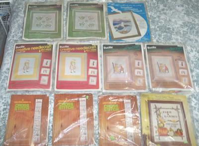 Paragon Bucilla Columbia-Minerva Vintage Cross Stitch Needlecraft Lot of 11 -NEW