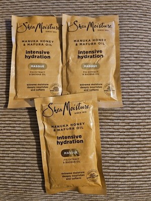 SHEA MOISTURE MANUKA HONEY & MAFURA OIL INTENSIVE HYDRATION HAIR MASQUE 2OZ 3PCS