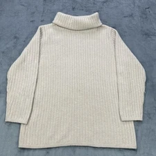 Annie Alexander Vintage Lambswool Angora Rabbit Hair Turtleneck Women Large Tan