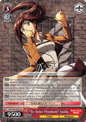 Weiß Schwarz Karte - Attack on Titan To Seize Freedom Sasha AOT/S50-E053 RR TCG