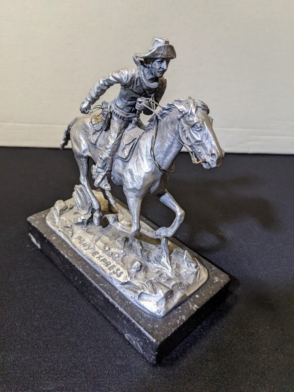 American Frontier Pewter Figure Pony Express By Worcester
