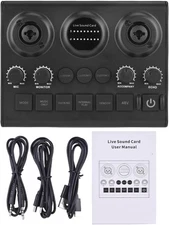 Sanpyl Live Broadcast Sound Card, Audio Interface Sound Card Mixer for Live (B2)