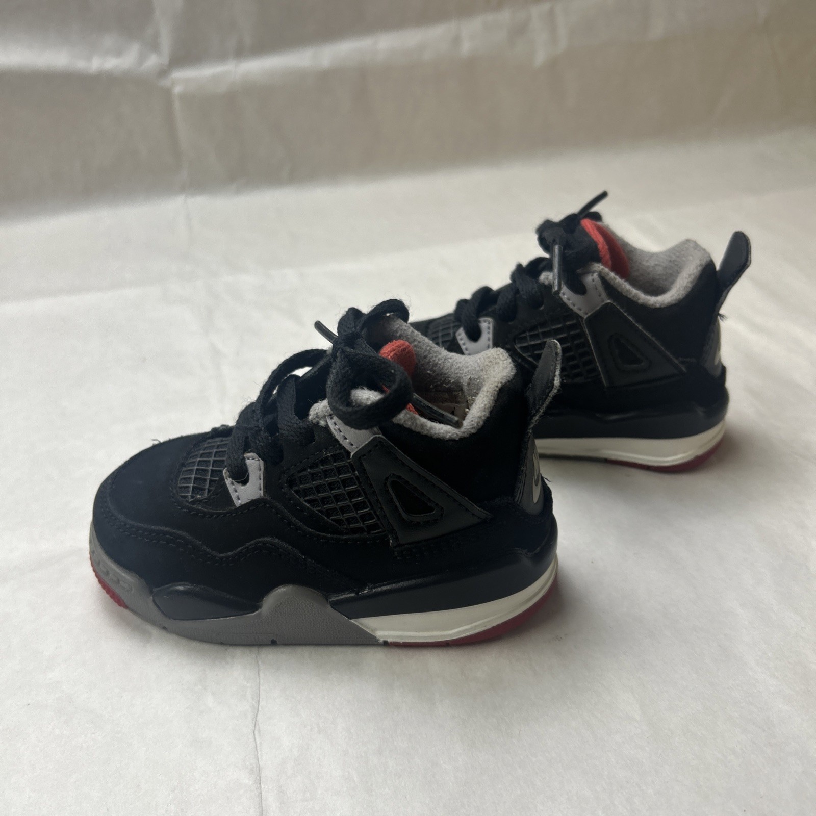 Jordan 4 Retro “Bred Reimagined” Toddler Size 5C Black Fire Red Cement Grey thumbnail 7