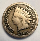 1863 Indian Head Small Cent Copper Philadelphia Mint Coin Circulated Business BN