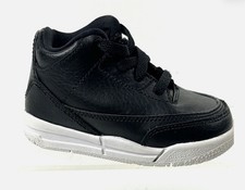 Nike Air Jordan 3 Retro BT Talla 4C Negro Blanco Niño Bebé Niño Zapatos Tenis
