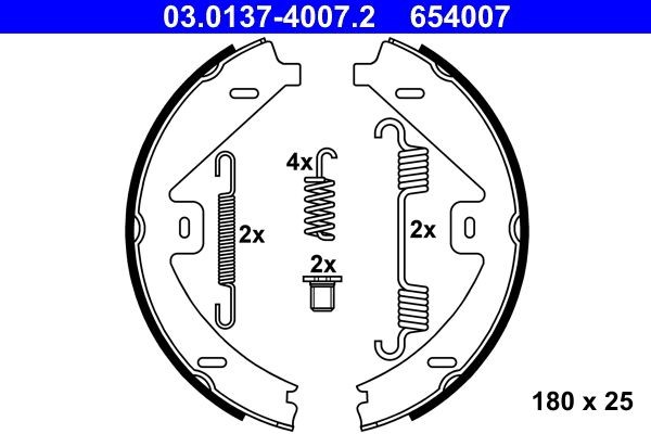 NEU - ATE 03.0137-4007.2 Bremsbackensatz, Feststellbremse FüR MERCEDES-BENZ-image