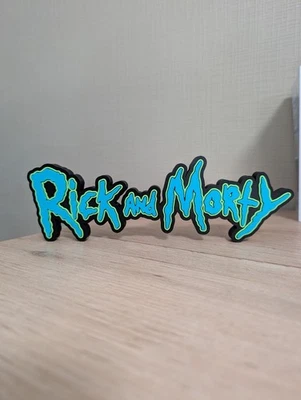 Rick and Morty Logo 3D Support Étagère Figurine Display Déco Geek Animé 23cm - Photo 1/4