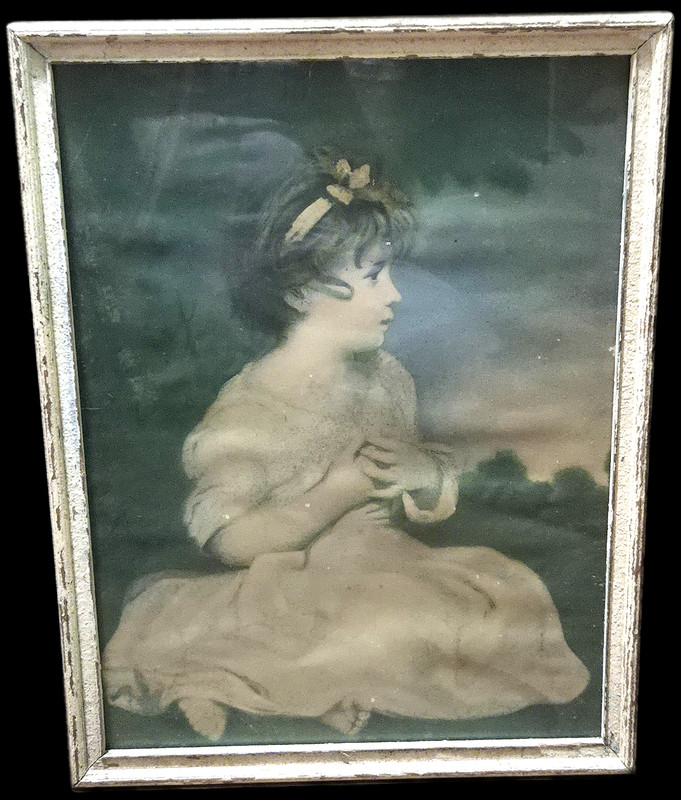 1925 Framed print of Sir Joshua Reynolds’ Age of Innocence, Girl Painting
