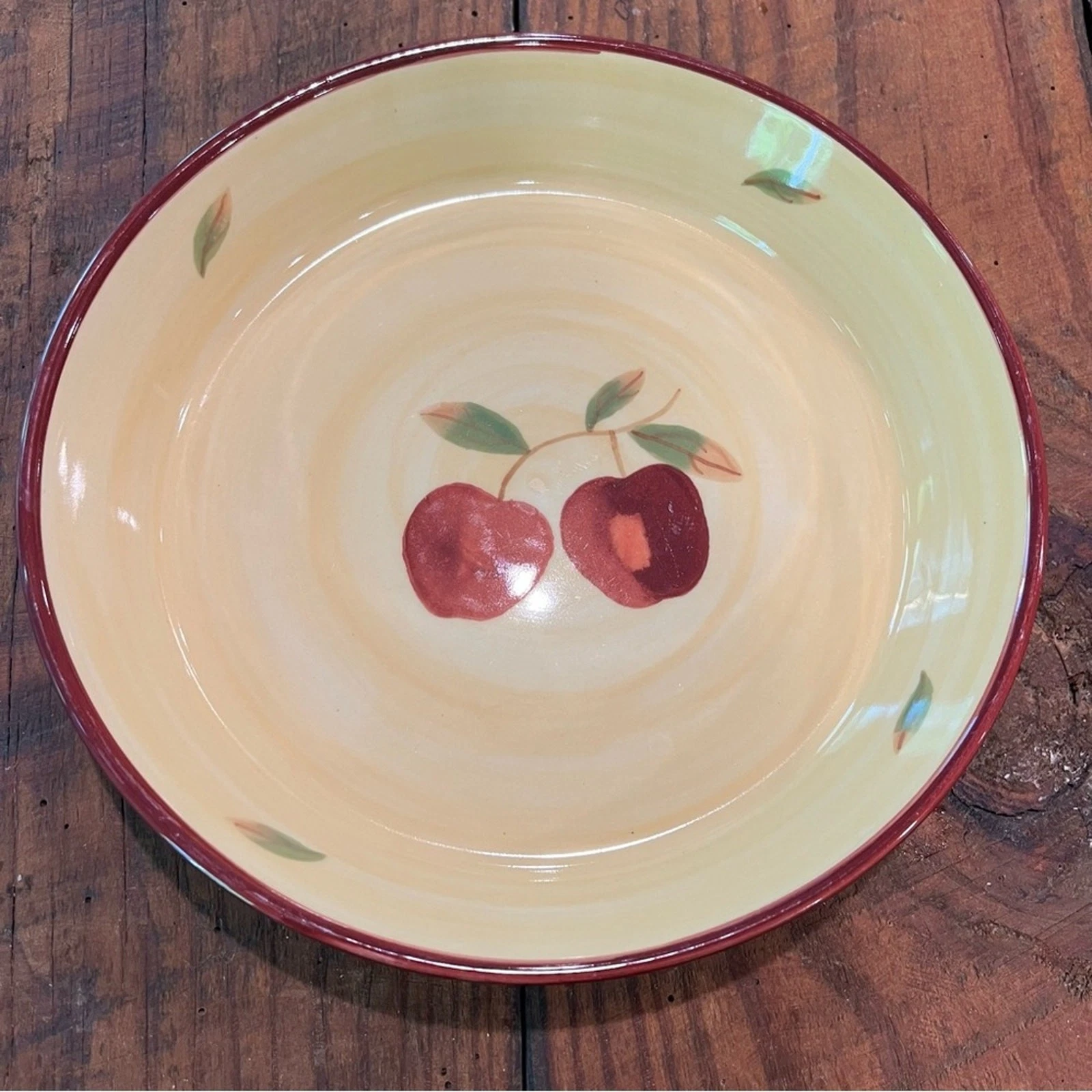 Hartstone Cherry Design Ceramic quiche pie baking dish 10"