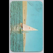 Postcard Sailing on Silver Lake Mears Michigan Sand Dunes