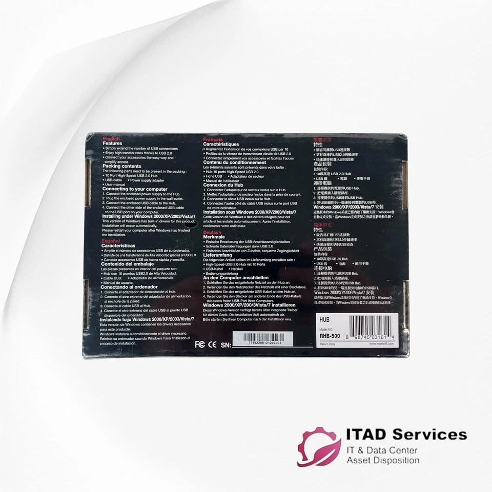 ROSEWILL RHUB-500 USB 2.0 10 PORT HUB - Image 3 of 3