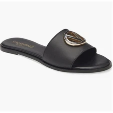 Women's Designer Valentino by Mario Valentino Black Bugola Slide Sandal size 9