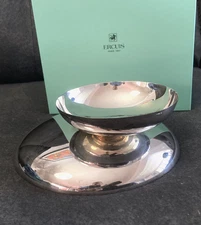 ERCUIS Silverplate Offset Footed Snack Nut Dish Bowl 3"