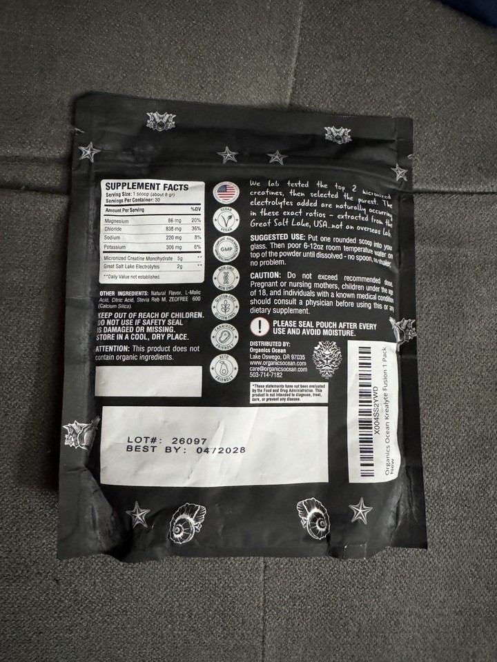 Organics Ocean Better Creatine Powder + Electrolytes Vegan Keto Pink ...