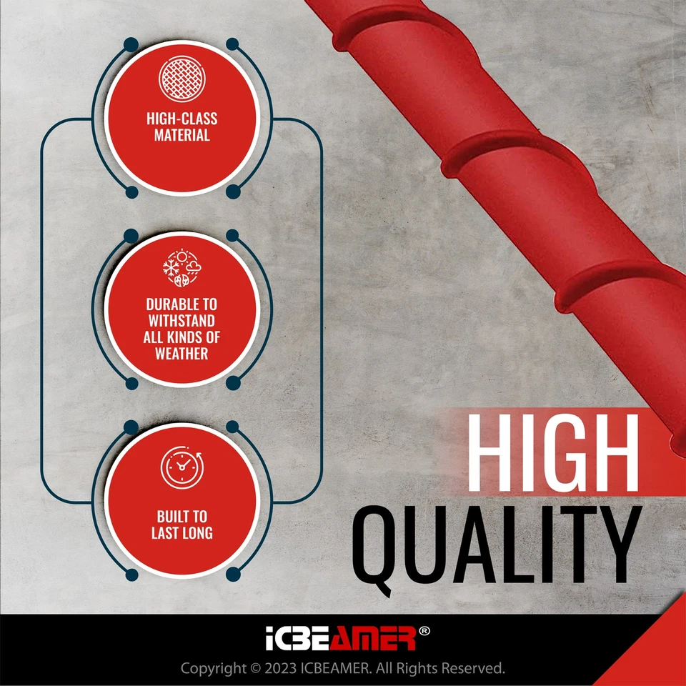 Antena espiral roja ICBEAMER 7 pulgadas para Jeep, RAM, camionetas Ford, Radio Boost Foto 2 de 4