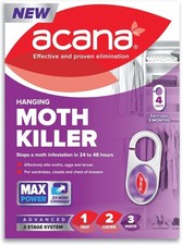 Acana Hanging Moth Killer 4 pack For Wardrobes - Max Performance