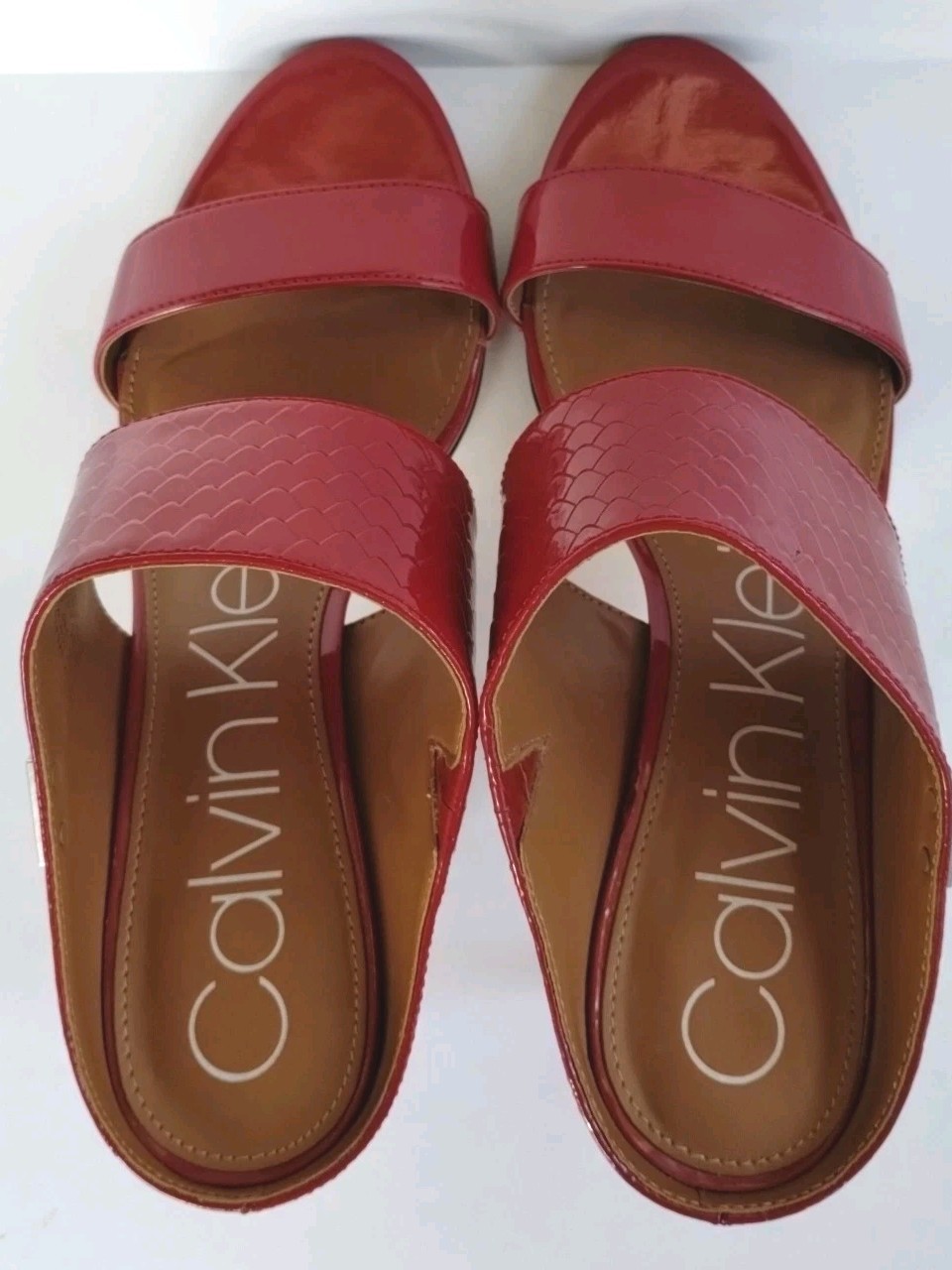 Calvin Klein CECILY Python  Cherry Red Patent Lea… - image 7