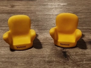 2 Rare Vintage Yahoo! Promo Promotional Big Idea Chair Insta-Yodel Button Google