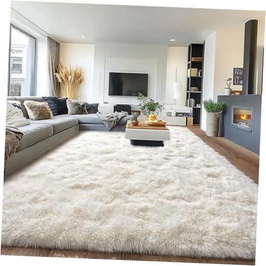 8x10 Rug for Living Room, Fuzzy Plush Large Area Rug, Fluffy