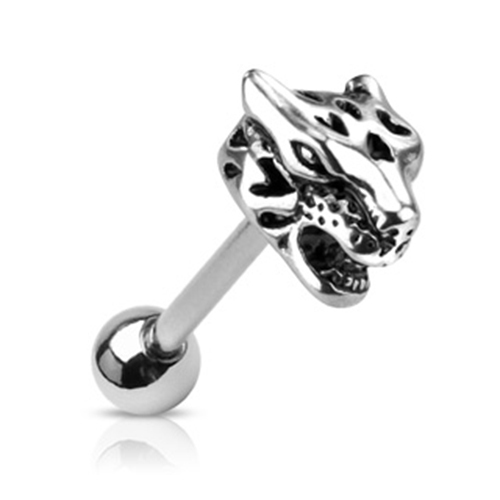 Zungen Piercing Totenkopf Kreuz Skull Stecker silber Gothic Barbell Edelstahl - Bild 4 von 4