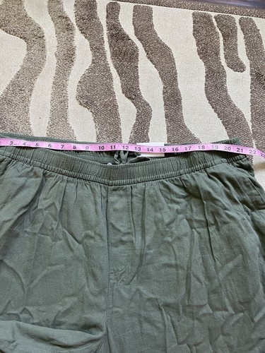 Old Navy Women’s High-Waisted Army Green Linen-Blend Wide Leg Pants Size 3X - Picture 10 of 15
