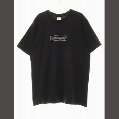 Supreme 21SS Kaws CHALK LOGO TEE BLACK L SIZE COWS T SHIRT SLEEVE  
