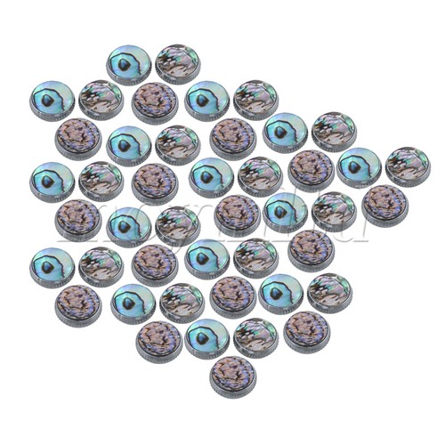 16mm Dia Chrome Plated Abalone Shell Trumpet Finger Key Button Set of ...