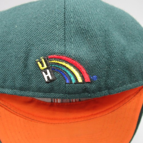Vintage Hawaii Rainbow Warriors Hat Cap 7.5 Green Graf-X College Sports Adult - Picture 9 of 14